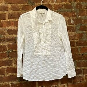 J.Crew White Swiss Dot Top, Sz 6P